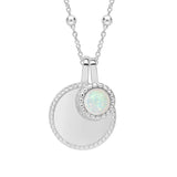 Silver Milgrain Birthstone Necklace