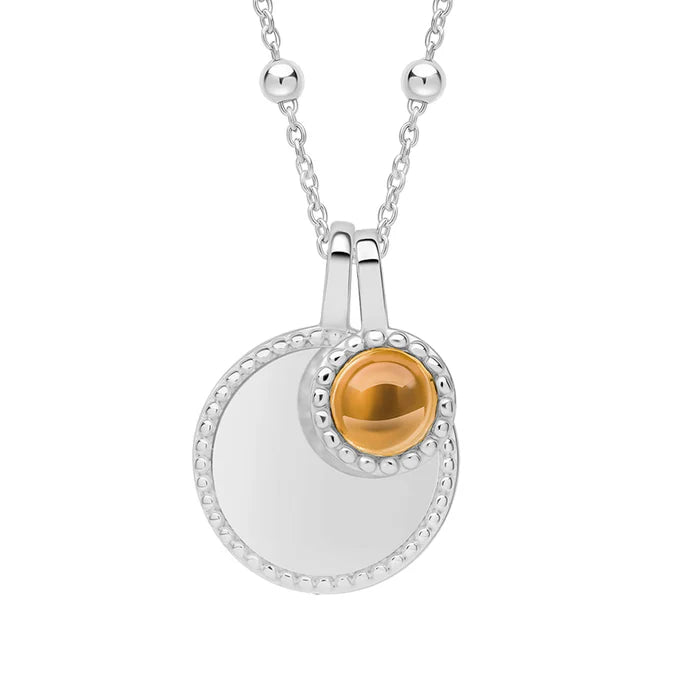 Silver Milgrain Birthstone Necklace