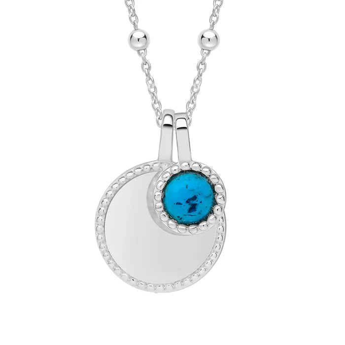 Silver Milgrain Birthstone Necklace