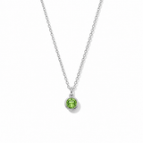 Silver Crystal Charm Birthstone Necklace