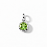 Silver Crystal Charm Birthstone Necklace