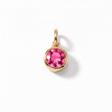 Gold Crystal Charm Birthstone Necklace