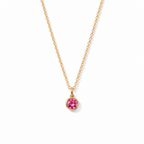 Gold Crystal Charm Birthstone Necklace