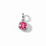 Silver Crystal Charm Birthstone Necklace
