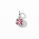 Silver Crystal Charm Birthstone Necklace