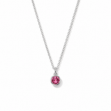 Silver Crystal Charm Birthstone Necklace