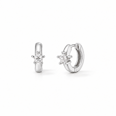 Silver Star Huggie Earrings