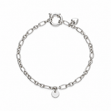 Silver Oval Link Charm Bracelet