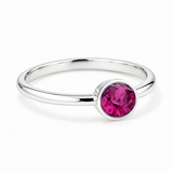 Silver Crystal Birthstone Ring