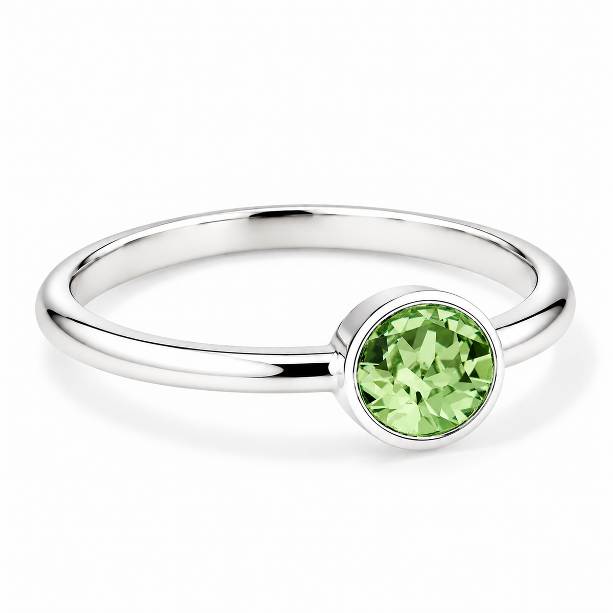 Silver Crystal Birthstone Ring