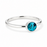 Silver Crystal Birthstone Ring