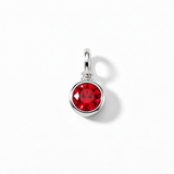 Silver Crystal Charm Birthstone Necklace
