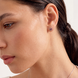 Silver Crystal Birthstone Stud Earrings