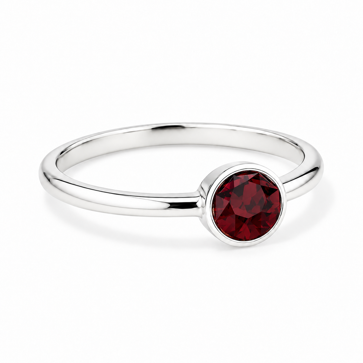 Silver Crystal Birthstone Ring
