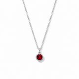 Silver Crystal Charm Birthstone Necklace