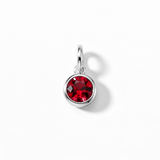 Silver Crystal Charm Birthstone Necklace