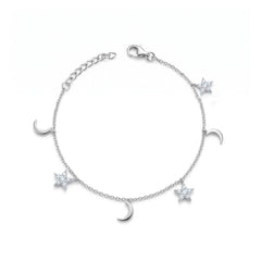 Silver Moon Star Bracelet