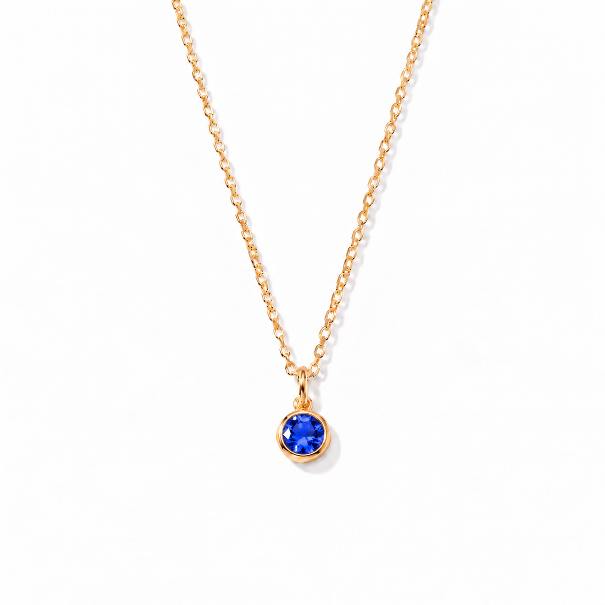 Gold Crystal Charm Birthstone Necklace