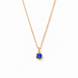 Gold Crystal Charm Birthstone Necklace