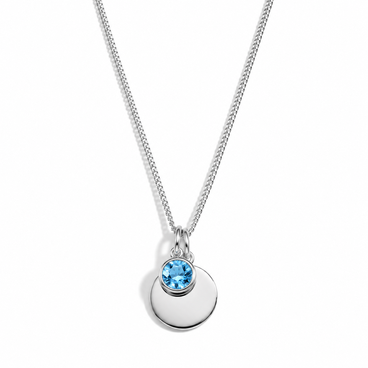 Silver Crystal Birthstone Necklace