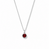 Silver Crystal Charm Birthstone Necklace