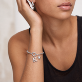 Silver Oval Link Charm Bracelet