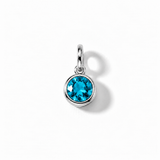 Silver Crystal Charm Birthstone Necklace