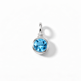 Silver Crystal Charm Birthstone Necklace
