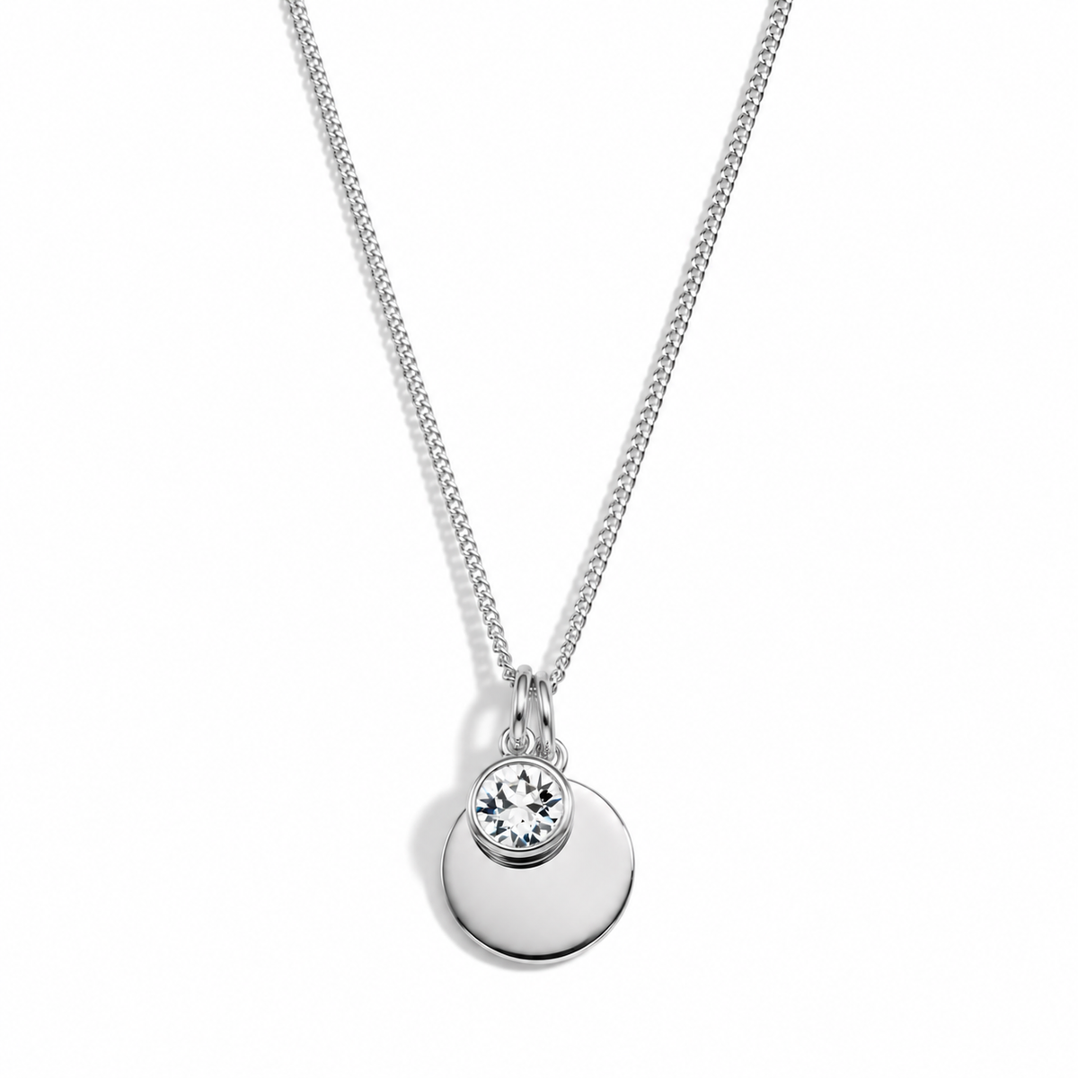 Silver Crystal Birthstone Necklace