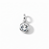 Silver Crystal Charm Birthstone Necklace