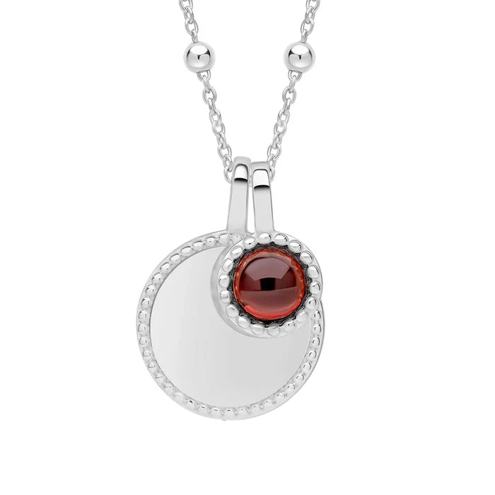 Silver Milgrain Birthstone Necklace