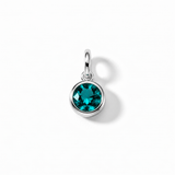 Silver Crystal Charm Birthstone Necklace