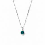 Silver Crystal Charm Birthstone Necklace