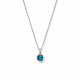 Silver Crystal Charm Birthstone Necklace