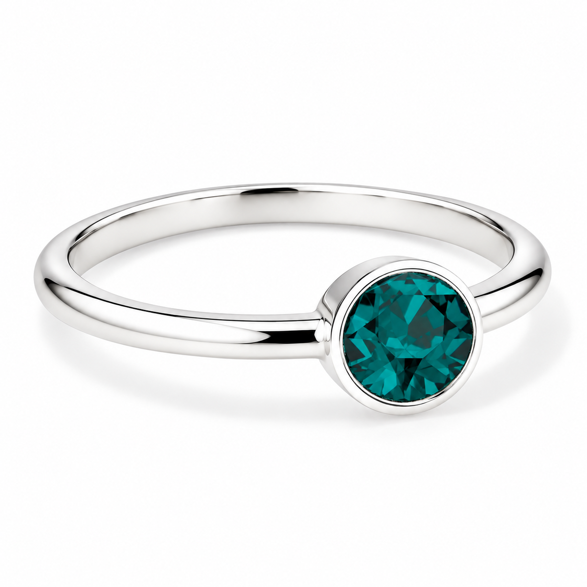 Silver Crystal Birthstone Ring