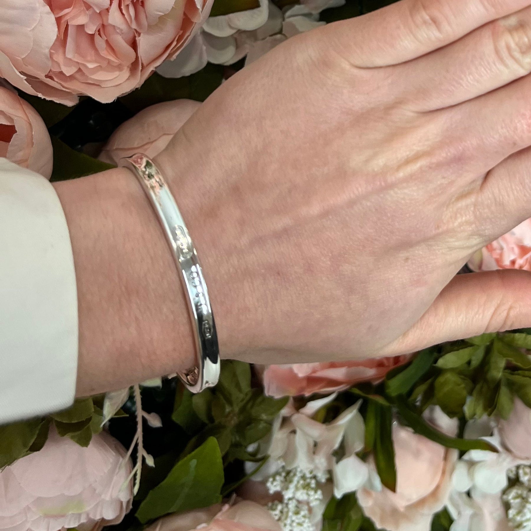 Tiffany & Co 1837 Sterling Silver Narrow Cuff Bangle - 17cm