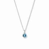 Silver Crystal Charm Birthstone Necklace
