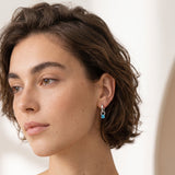 Silver Birthstone Huggie Charm Earring