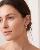 Silver Birthstone Huggie Charm Earring