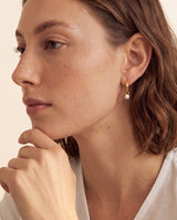 Gold Birthstone Huggie Charm Earring