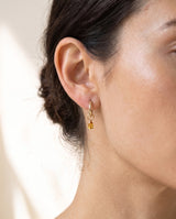 Gold Birthstone Huggie Charm Earring