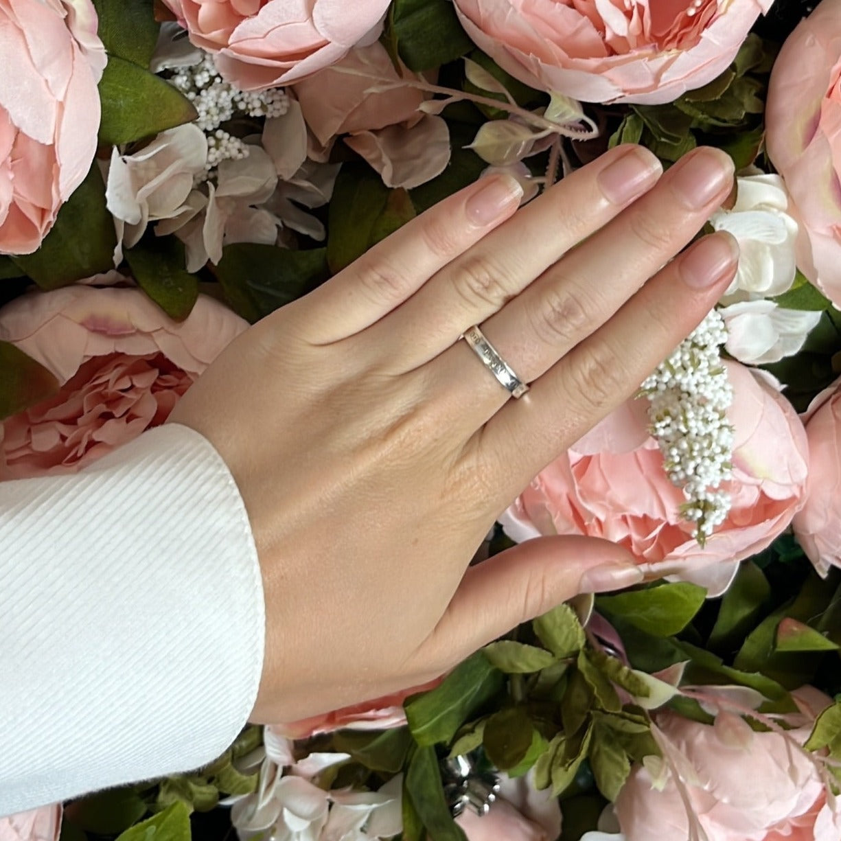 Tiffany Co 1837 Sterling Silver 4mm Narrow Band Ring Size M