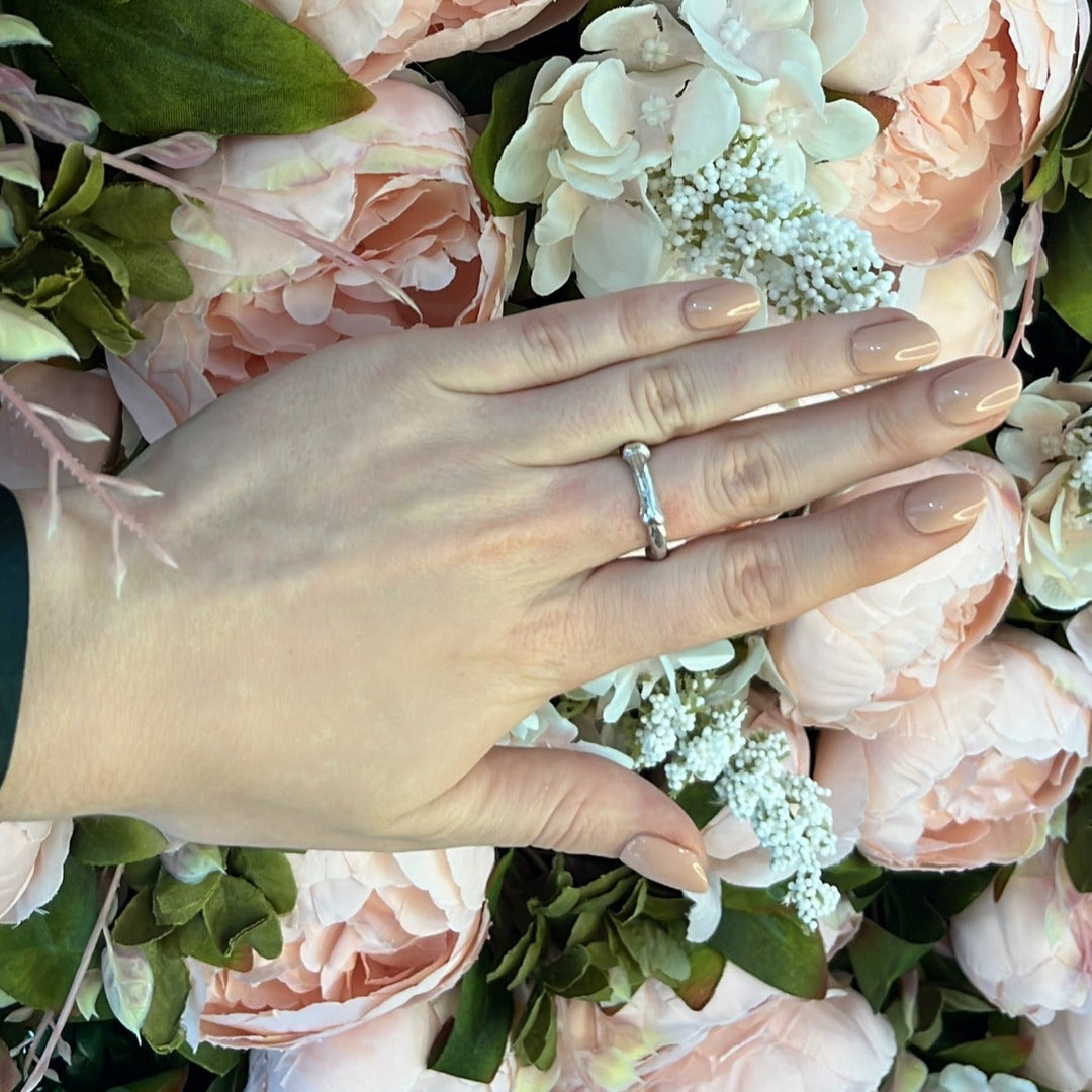 Tiffany & Co Bamboo Sterling Silver Band Ring Size : I – Foxhills