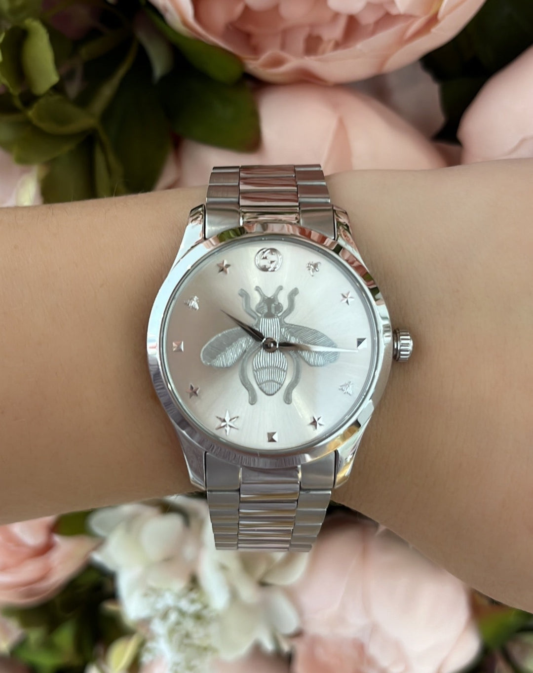 Gucci G-Timeless YA1264126 Iconic Stainless Steel Silver Bee