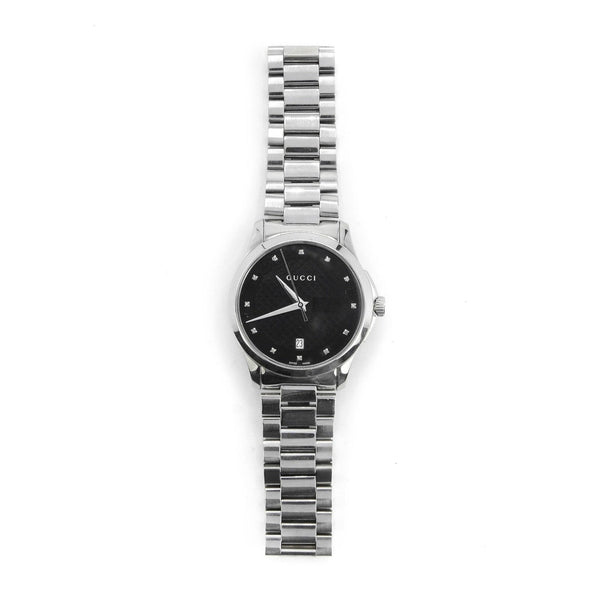 Gucci G- Timeless YA126456 Black Dial Stainless Steel Bracelet
