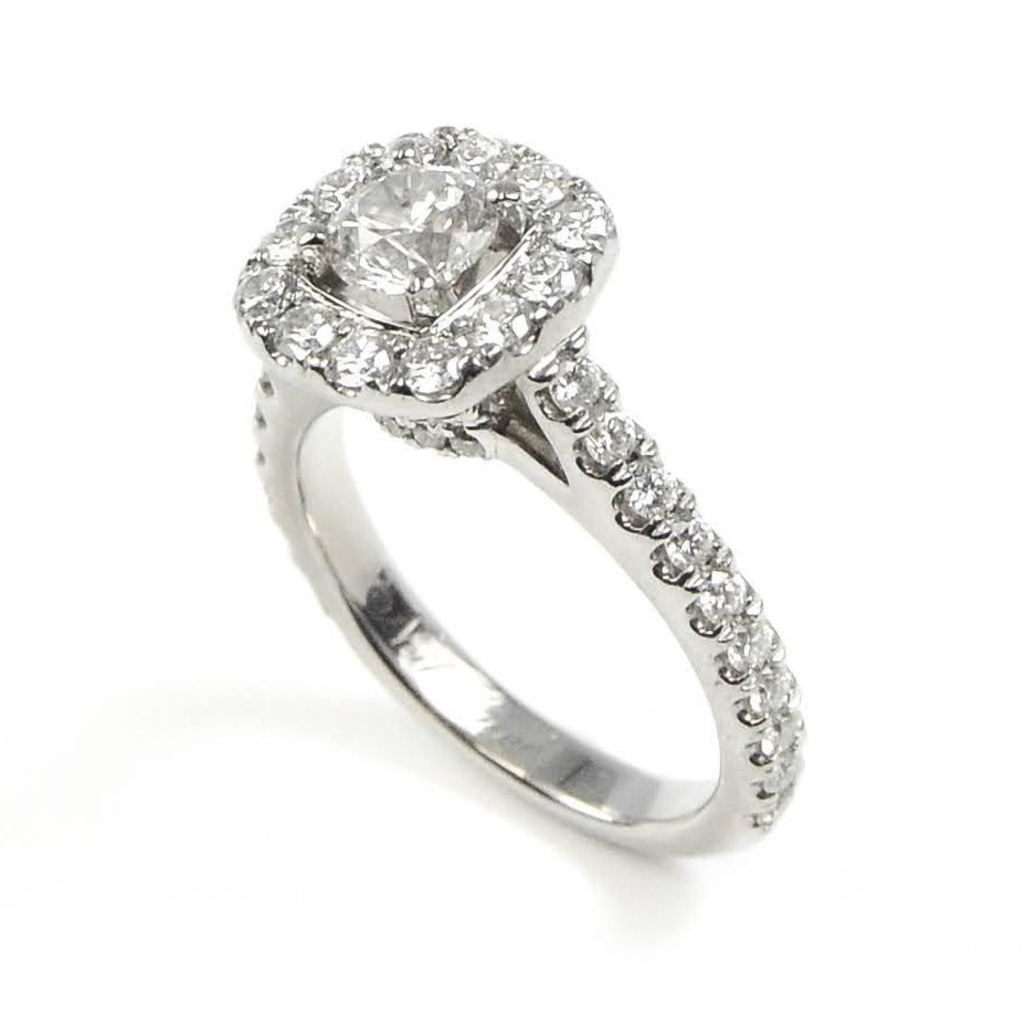 Neil Lane Platinum Round Brilliant Cut Diamond Halo