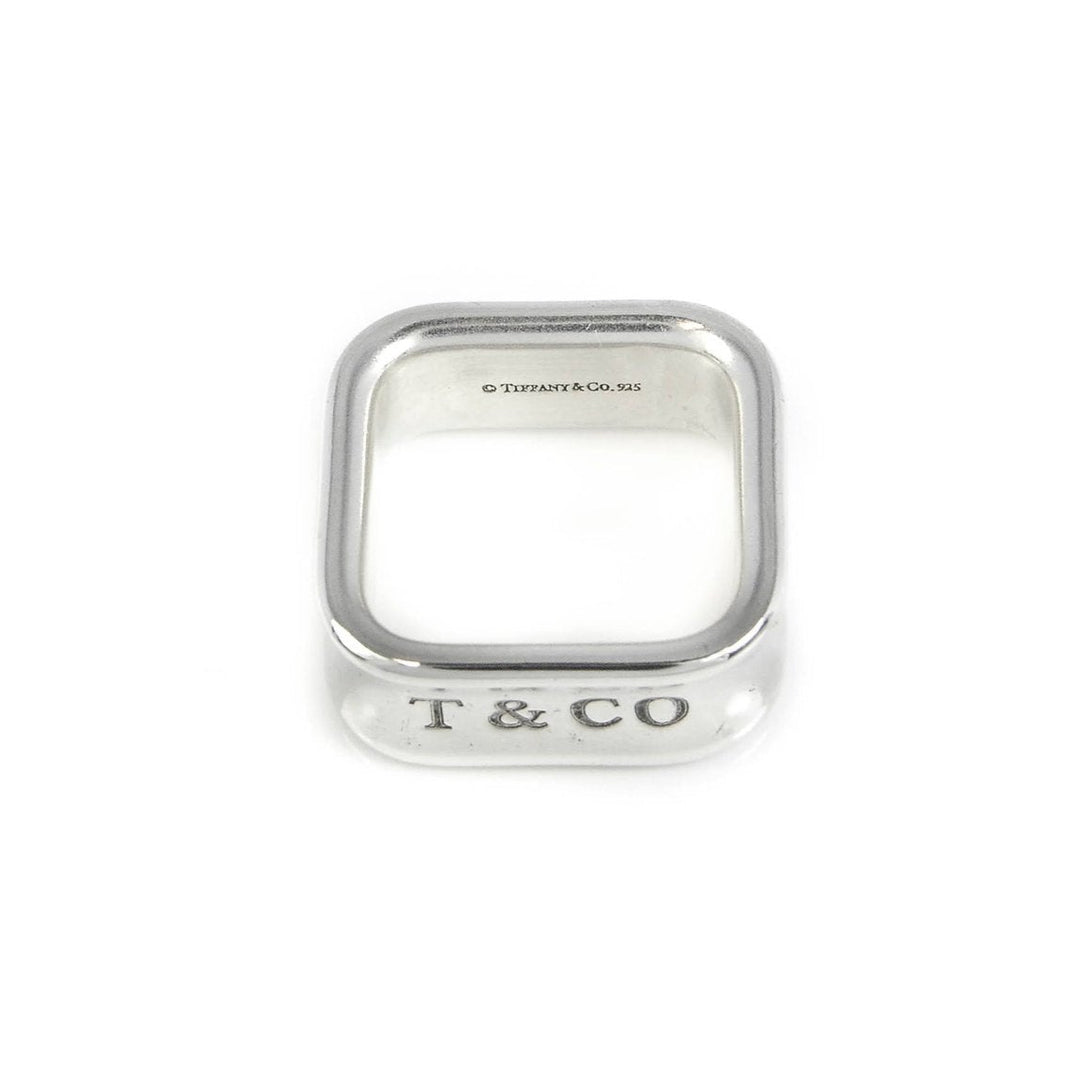 Tiffany & Co Square 1837 Sterling Silver 8mm Ring Size: H 1/2