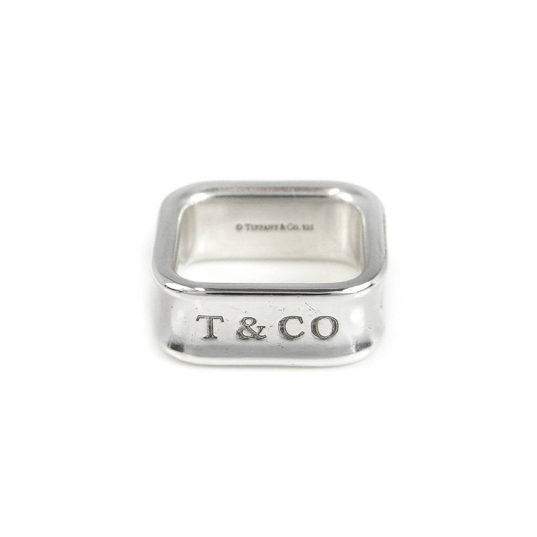 Tiffany & Co Square 1837 Sterling Silver 8mm Ring Size: H 1/2