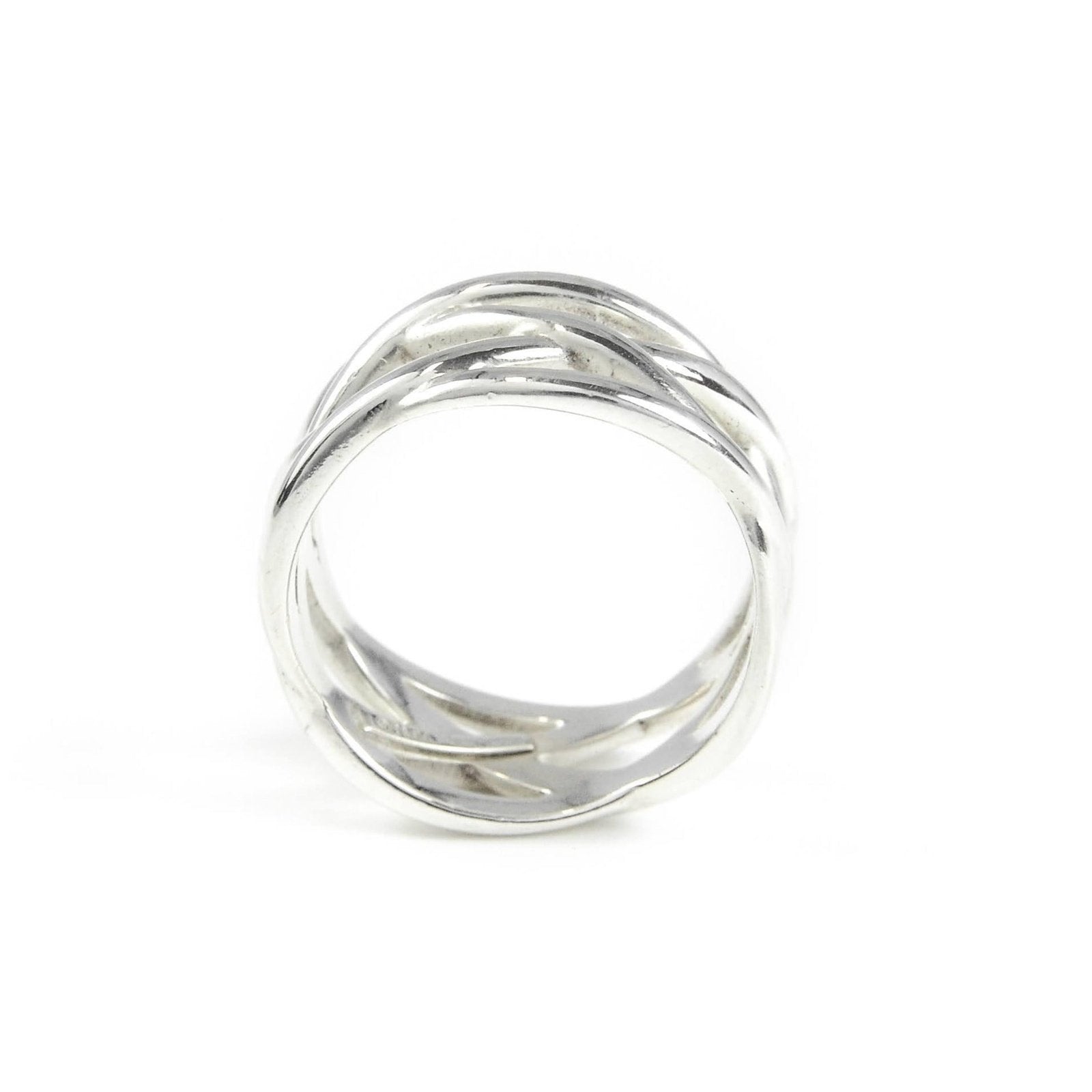 Tiffany & Co Sterling Silver Celtic Knot Weave Style Ring Size : L