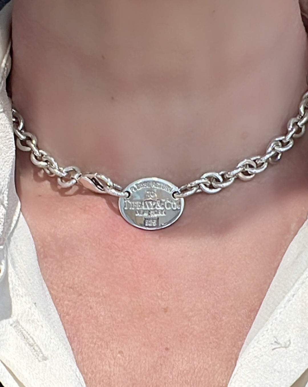 Return to Tiffany store Oval Tag Necklace